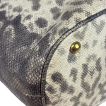 Gucci Cream/Grey Python-Embossed Horsebit Bright Bit Tote