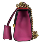Gucci Padlock Medium Leather Chain Shoulder Bag Beige/Red/Pink