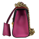 Gucci Padlock Medium Leather Chain Shoulder Bag Beige/Red/Pink