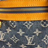 Louis Vuitton Vintage Demin Leather Trim Flat Shopper Tote Bag