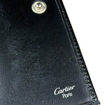Cartier Black Leather Panther C Tri-Fold Wallet
