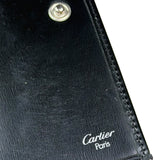 Cartier Black Leather Panther C Tri-Fold Wallet