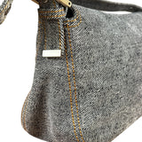 Fendi Light Denim Toned Canvas Baguette Shoulder Bag
