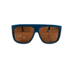 Gucci Blue Acetate Square Frame Interjection Sunglasses