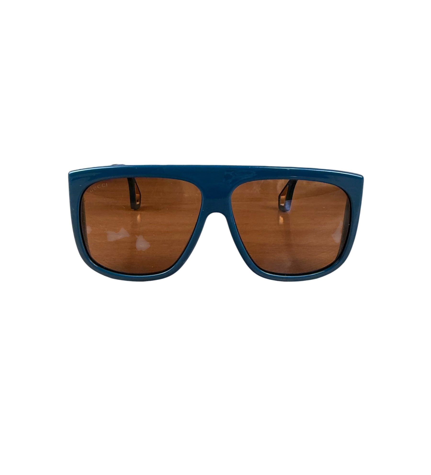 Gucci Blue Acetate Square Frame Interjection Sunglasses