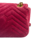 Gucci GG Marmont Matelasse Velvet Small Pink Chain Bag