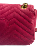 Gucci GG Marmont Matelasse Velvet Small Pink Chain Bag