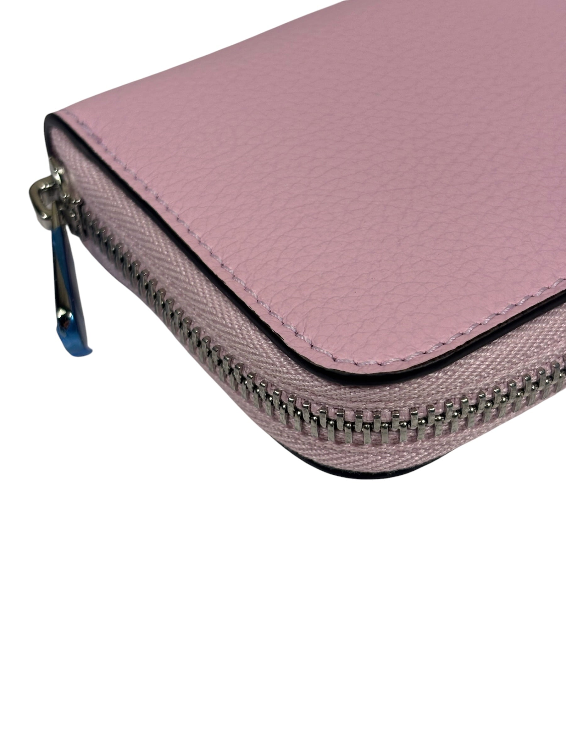 Salvatore Ferragamo Bubble Gum Calfskin Compact Zip-Around Wallet