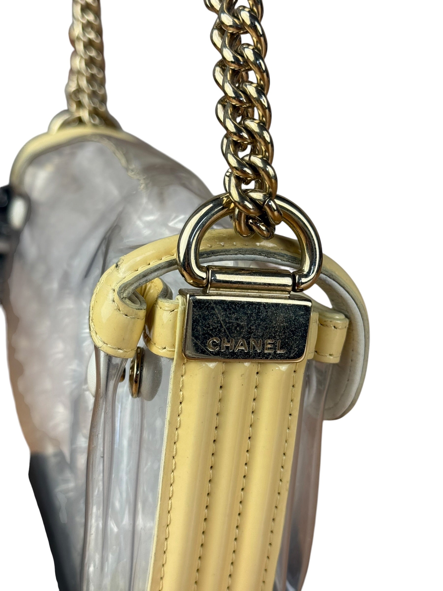 Chanel Yellow Clear PVC Classic Chain Flap Bag 2012