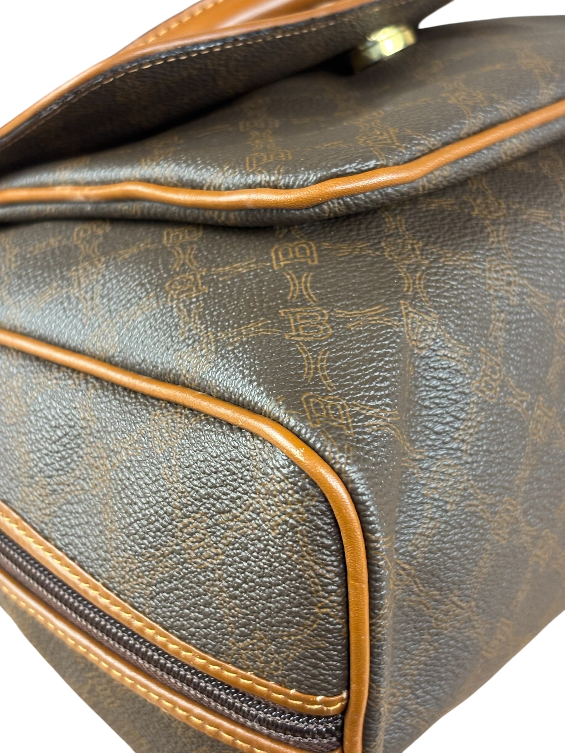 Bally Vintage Leather Coated Monogram Handbag