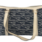 Gucci Western Logo Denim Abbey Zip Tote