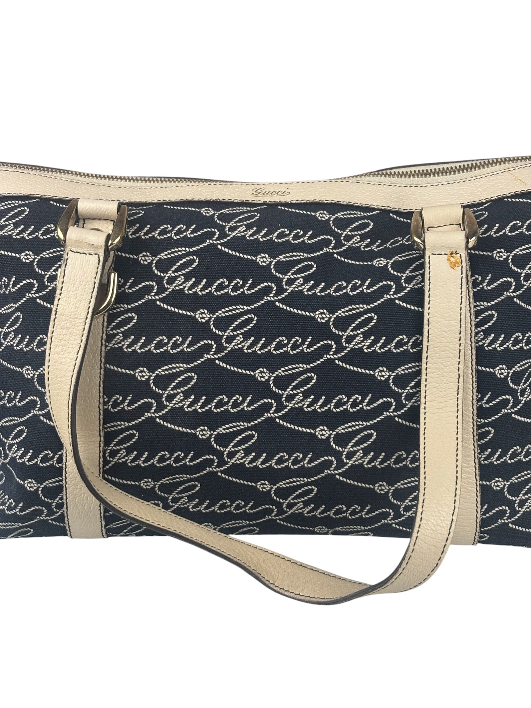 Gucci Western Logo Denim Abbey Zip Tote