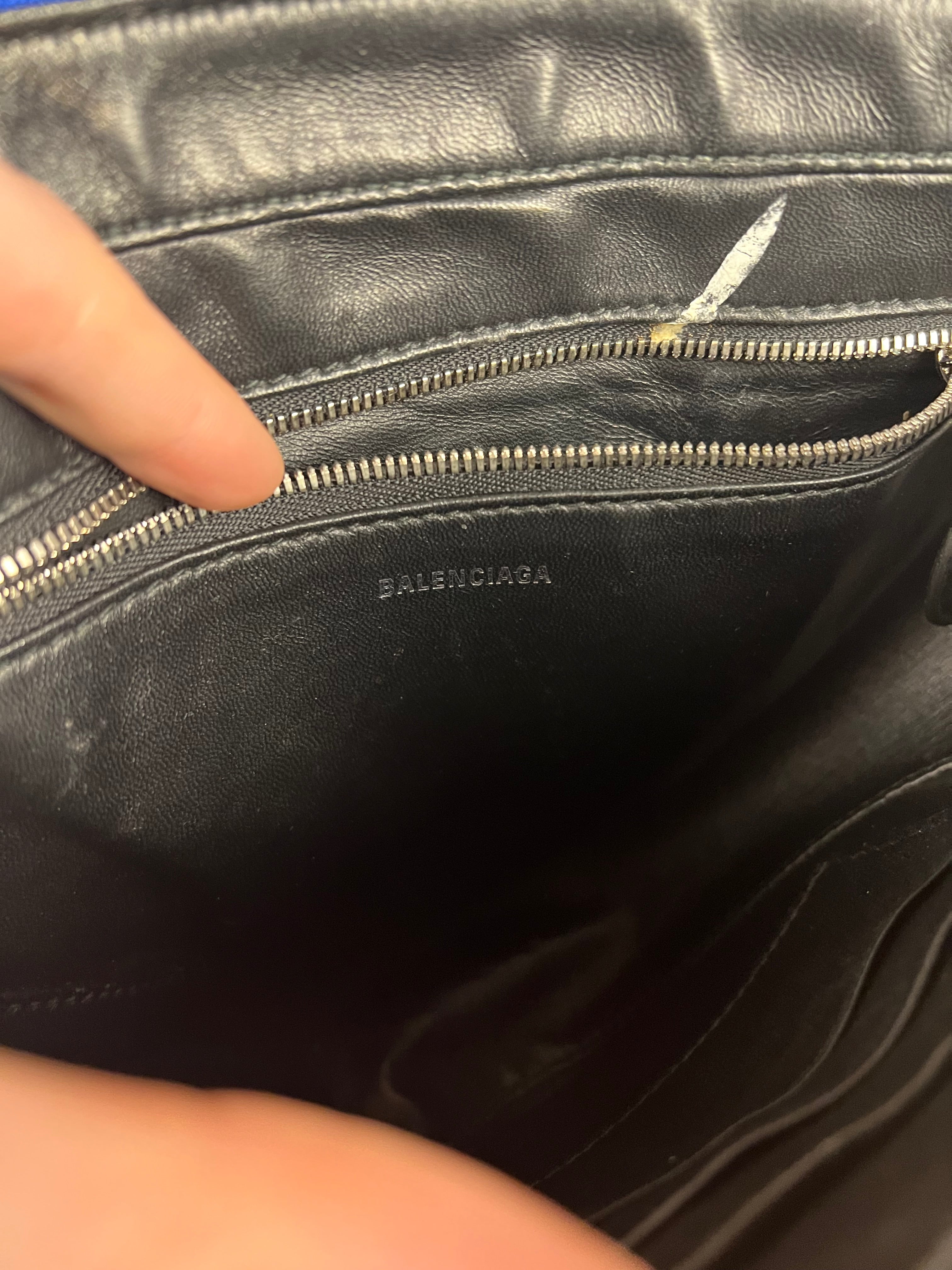 Balenciaga Royal Blue Leather Triangle 2Way Bag