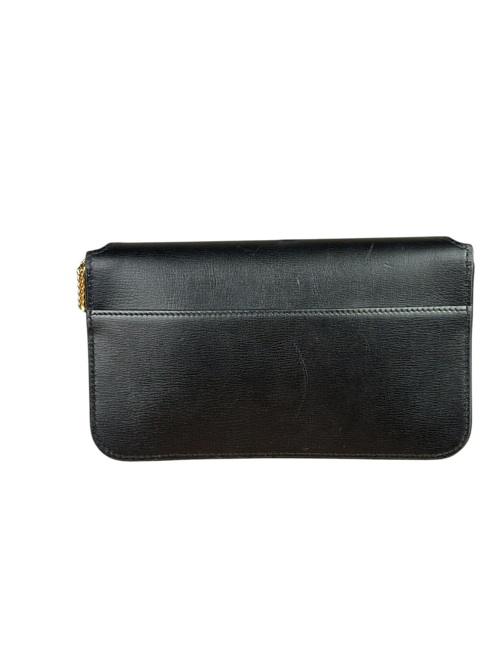 YSL Black Leather Cassandre Shoulder Bag