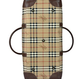 Burberry Beige/Brown Leather House Check Boston Bag