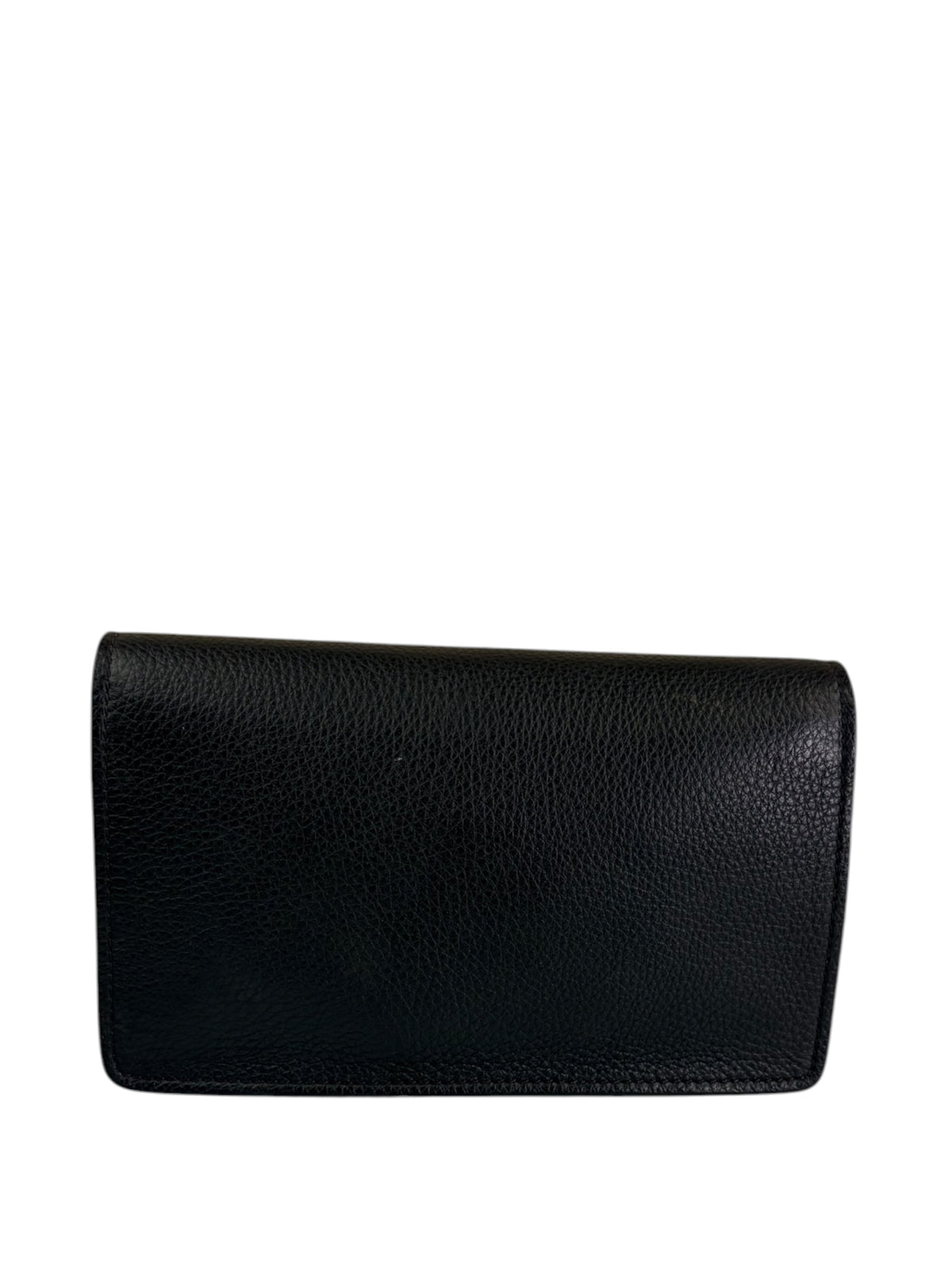 Versace Black Leather Palazzo Medusa Flap Wallet On Chain