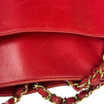 Chanel Red Quilted Lambskin Chain Tote Bag 1990