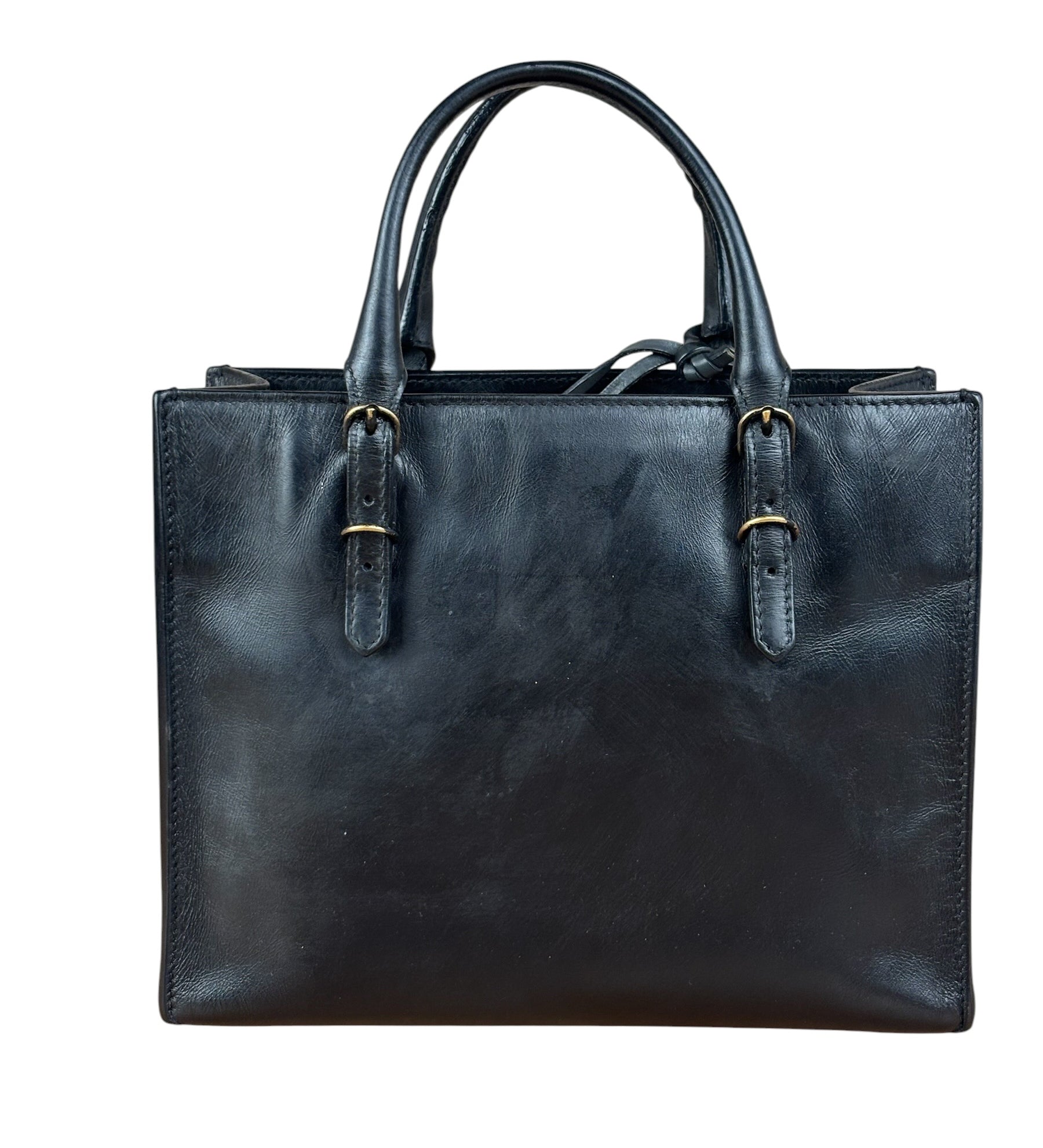 Balenciaga Black Leather Papier A4 Tote Bag