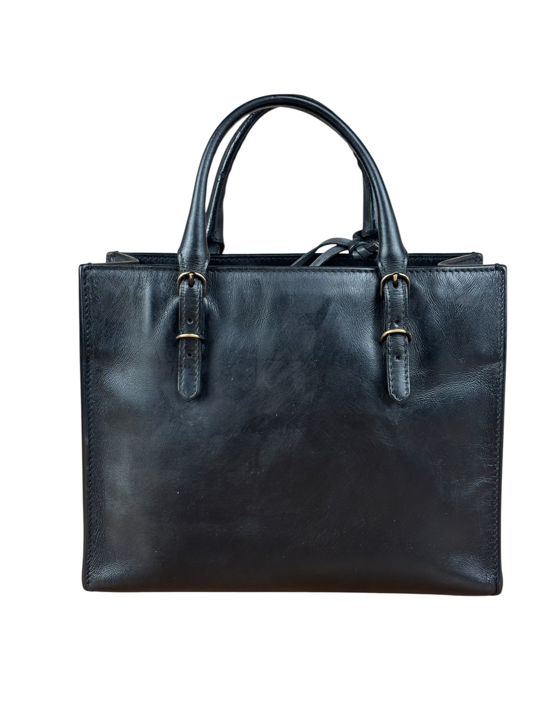 Balenciaga Black Leather Papier A4 Tote Bag