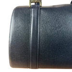 MCM Vintage Black Leather Boston Handbag