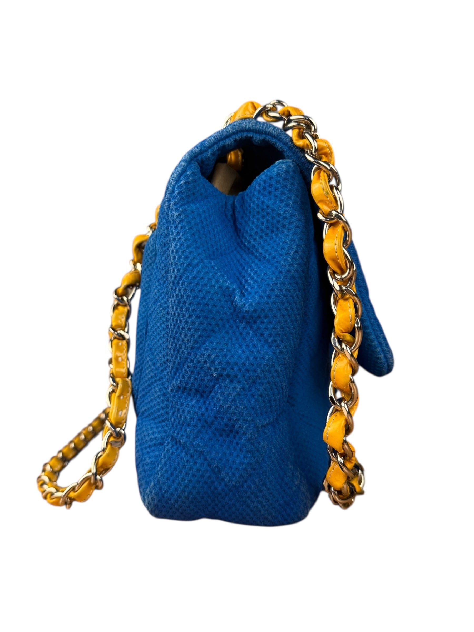 Chanel Medium Quilted Perforated Jersey Single Flap 2009