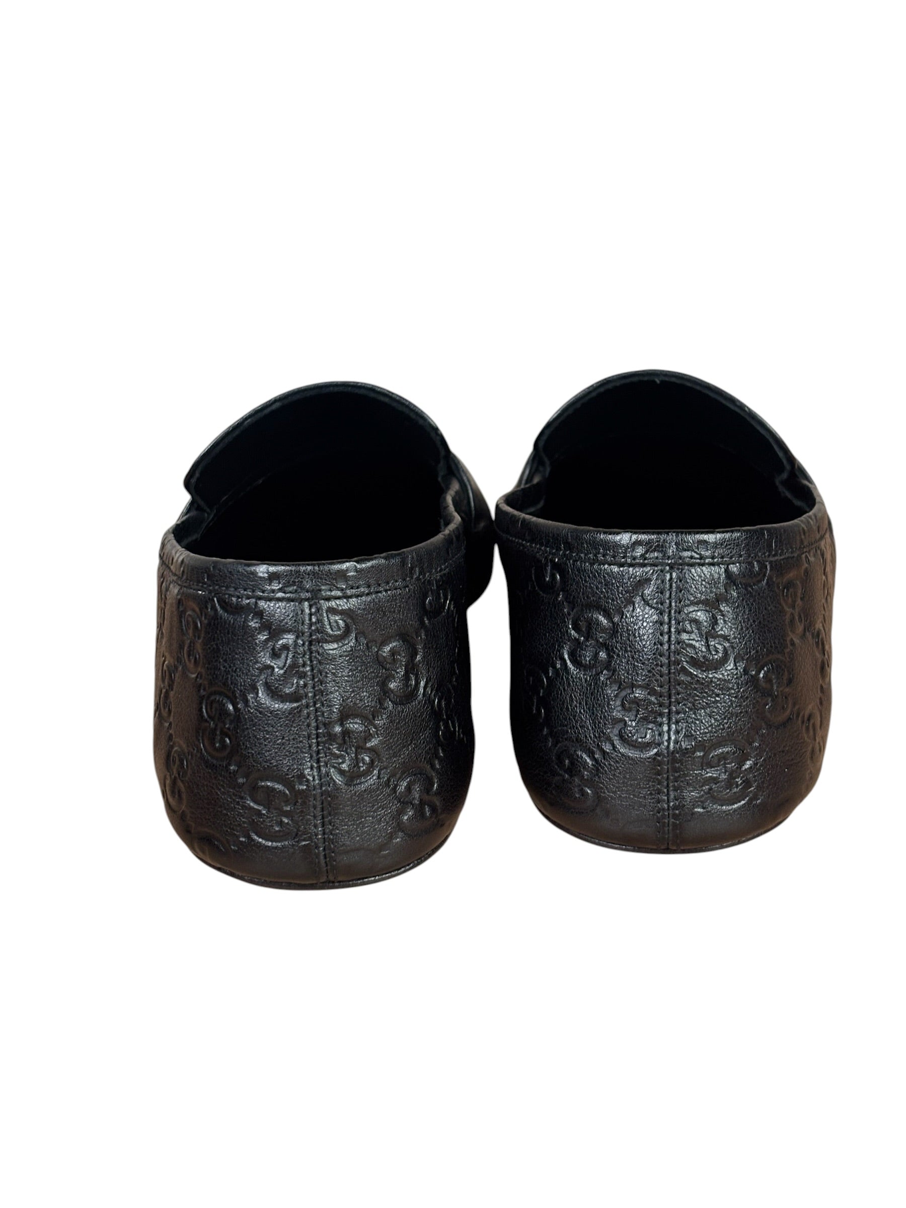 Gucci Black GG Leather Ragazzo Loafers