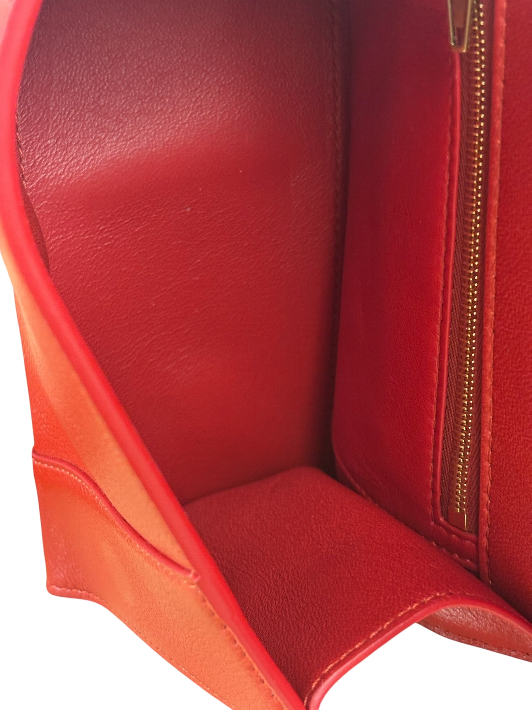 Balenciaga Red Leather Hourglass Small Two-Way Bag