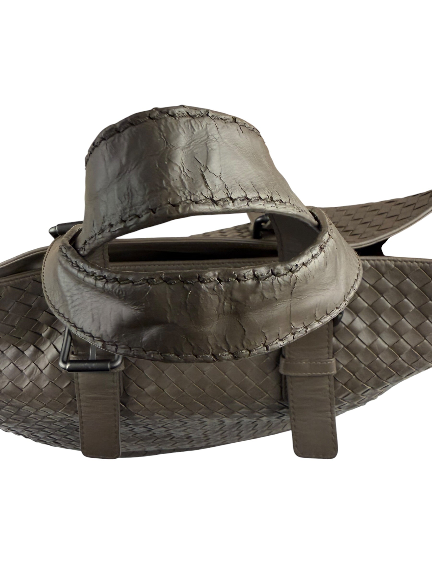 Bottega Veneta Gray Nappa Leather Intrecciato Tote Bag