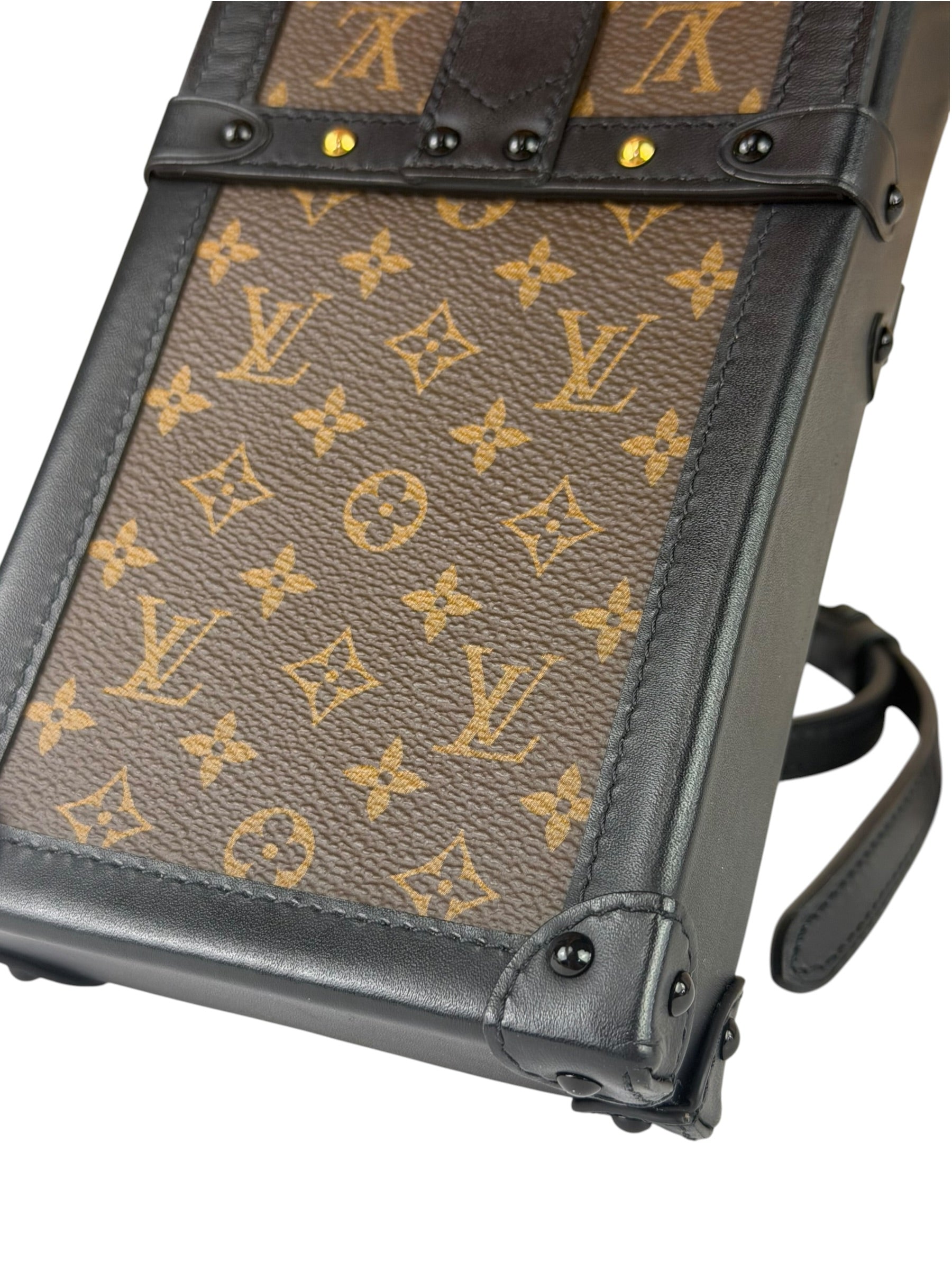 Louis Vuitton Black Monogram Vertical Trunk Pochette