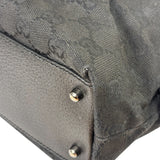 Gucci Black Leather Trim GG Top Handle Bag
