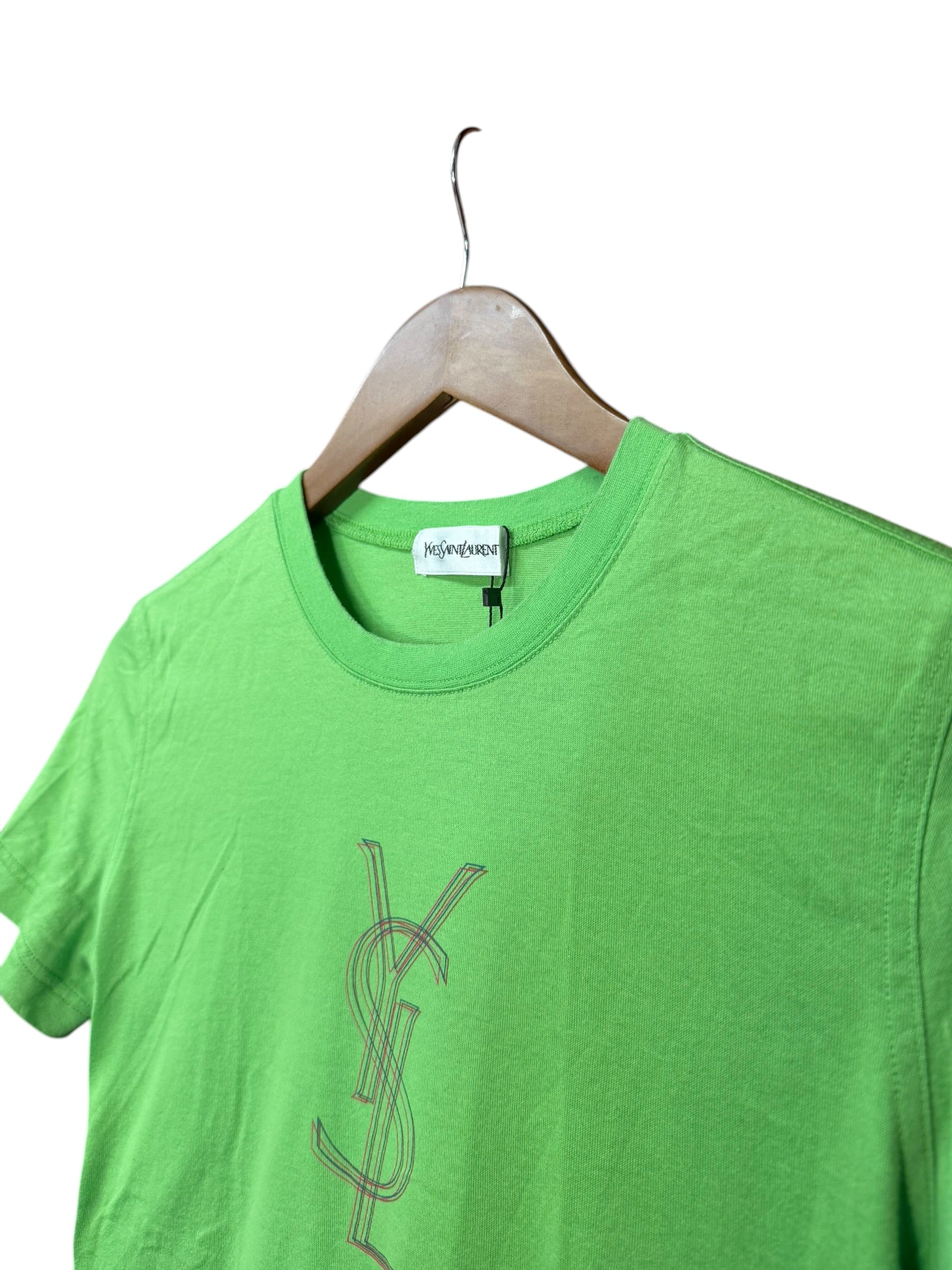 YSL Vintage Green Multi Logo Baby Tee