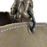 Bottega Venta Vintage Olive/Brown Canvas Large Shopper Shoulder Bag