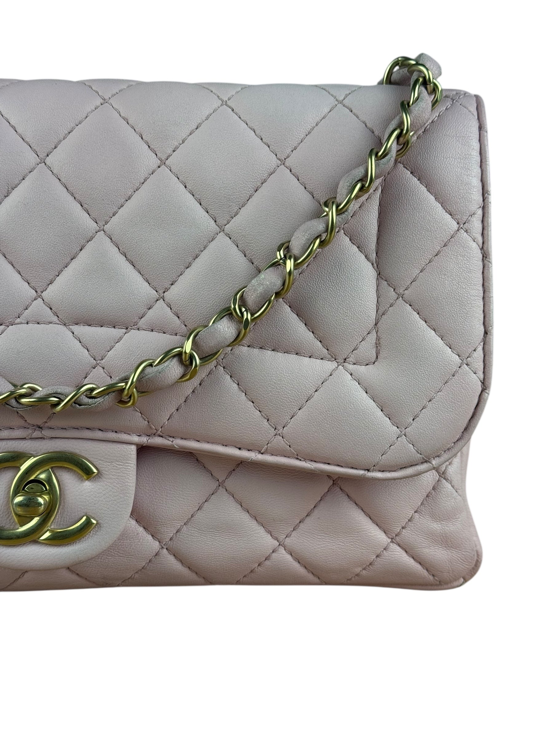 Chanel Pink CC Quilted Timeless Classique Flap 2015