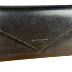 Balenciaga Black Leather Flap Wallet on Chain Bag