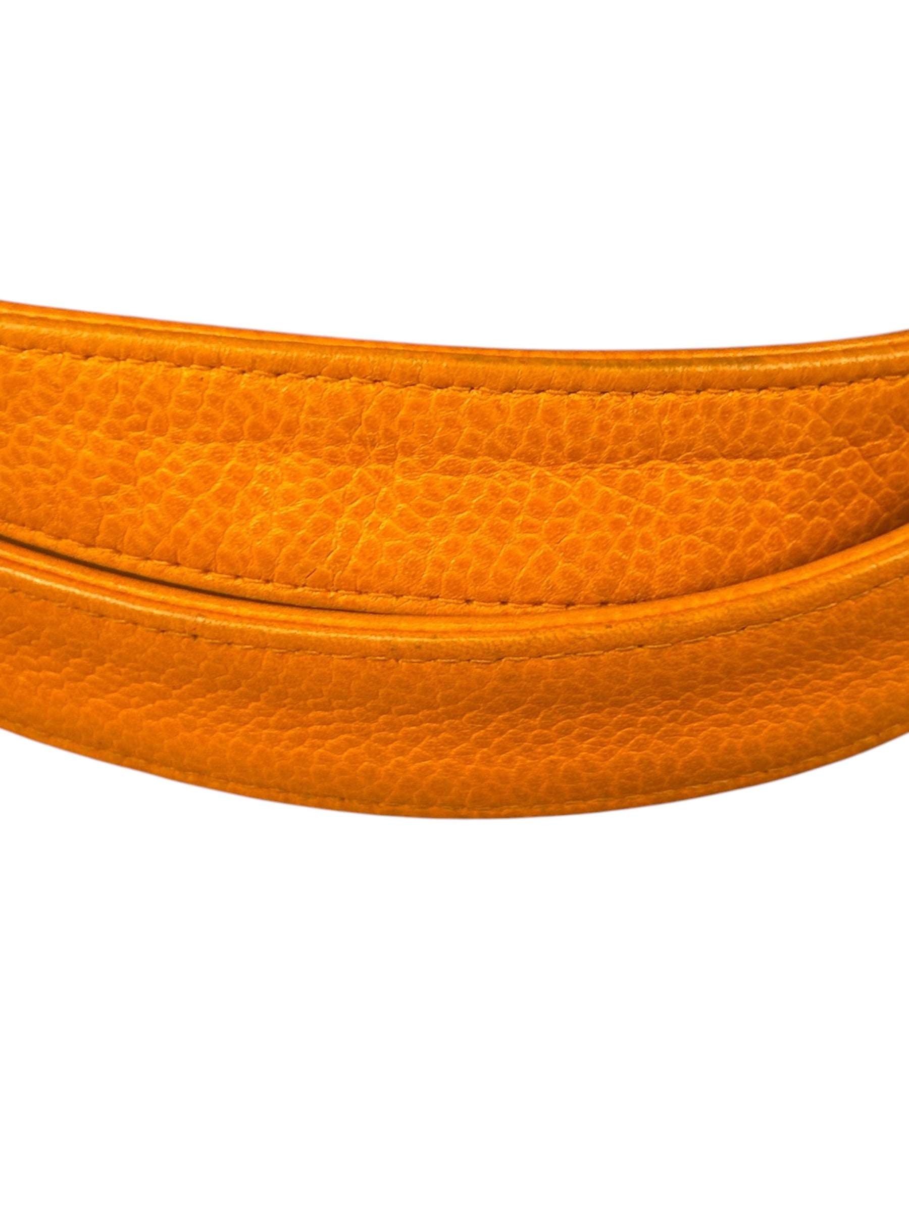 Chanel Vintage Orange Caviar Leather Tote 1989