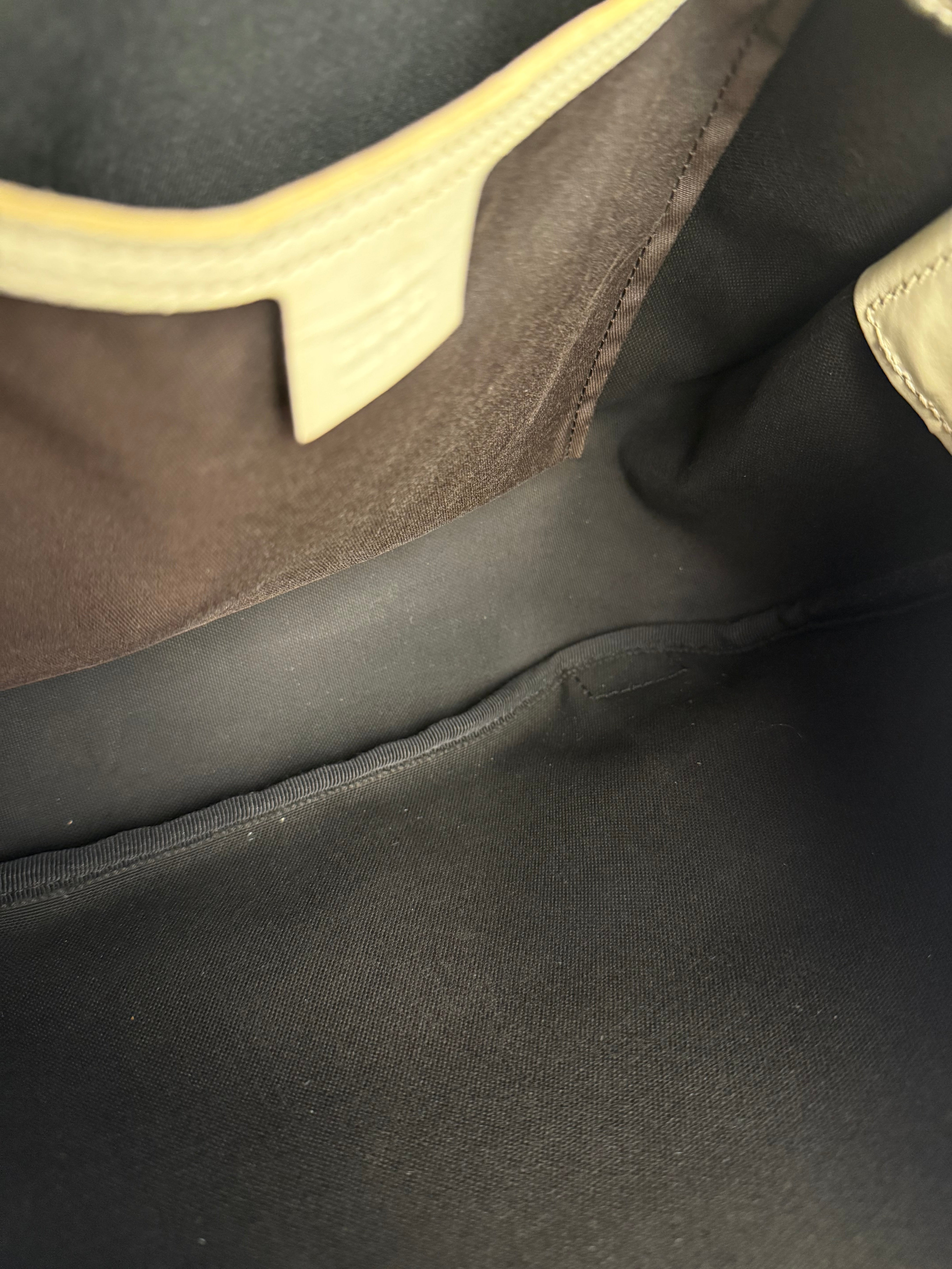 Gucci GG Leather Lined Flap Messenger Bag