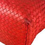Bottega Veneta Red Leather Intrecciato Garda Woven Hobo Bag