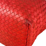 Bottega Veneta Red Leather Intrecciato Garda Woven Hobo Bag