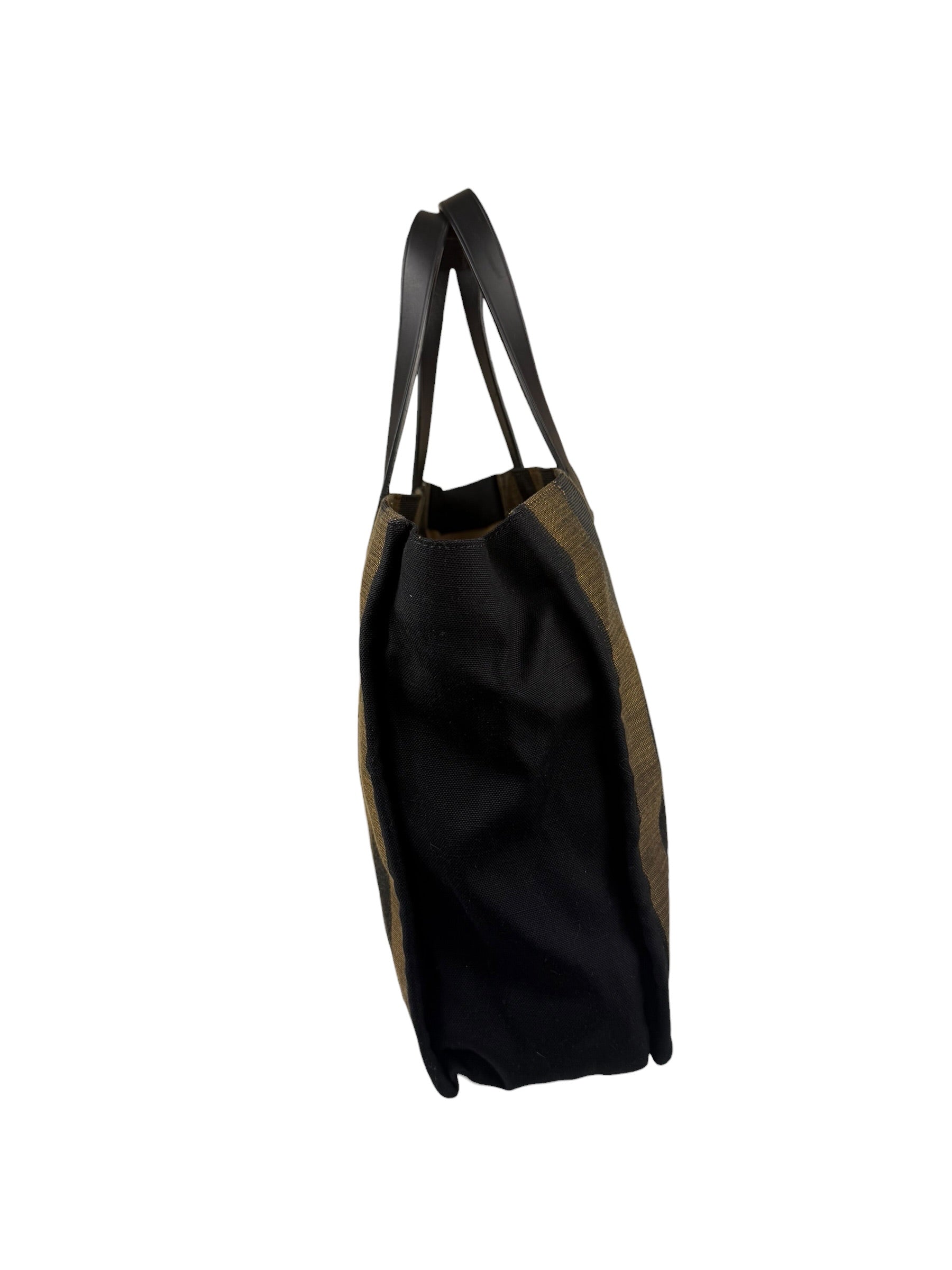 Fendi Pequin Canvas Tote Bag