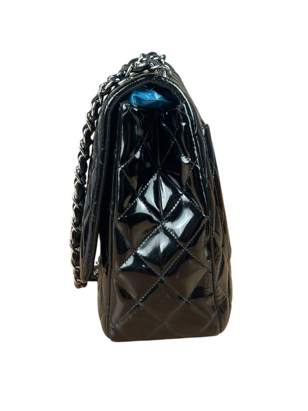 Chanel Black Patent Quilted Large Flap 2009