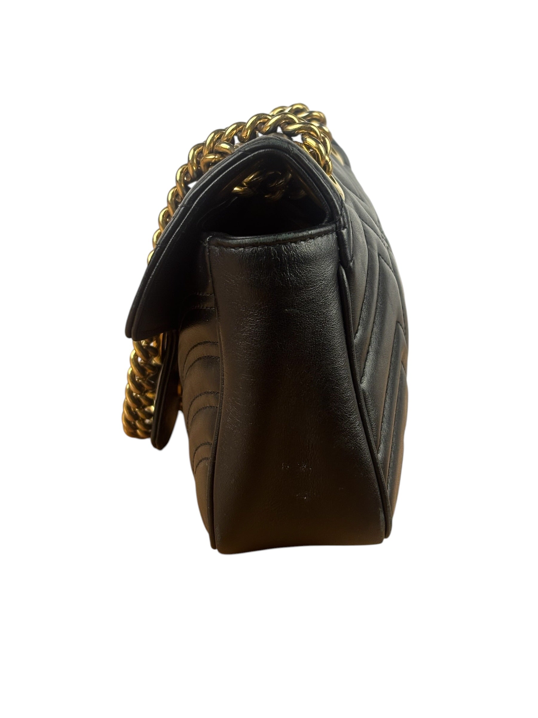 Gucci Black Leather Marmont Shoulder Bag