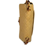 Chanel Beige Quilted Lambskin Tortoiseshell Chain Flap 1996