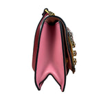 Miu Miu Pink Leather Madras Crystal Embellished Shoulder Bag