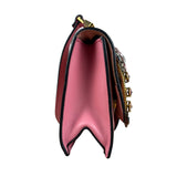 Miu Miu Pink Leather Madras Crystal Embellished Shoulder Bag