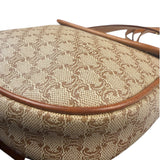 Celine Vintage Beige Leather Trim Macadam Mini Crossbody