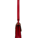 Gucci Red Leather Sylvie Buckle Shoulder Bag