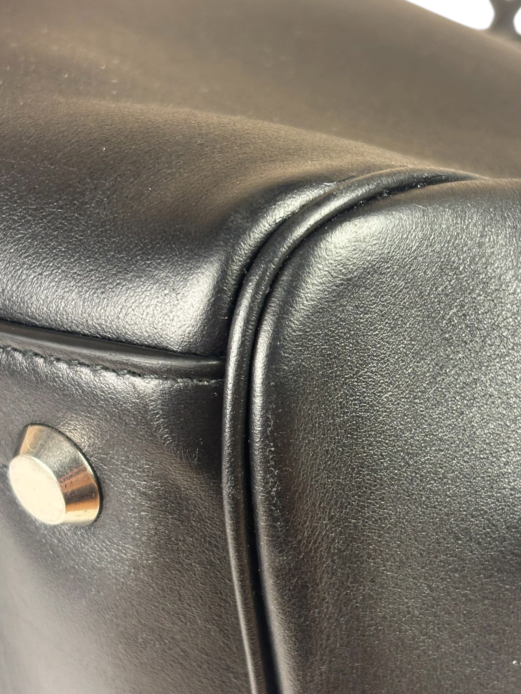 Balenciaga Black Leather Bel Air Carry Carry All Large Tote