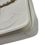 Chanel White Leather CC Mania Flap Bag 2019