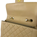 Chanel Vintage Beige Clair Quilted Leather Classic Flap Bag 2004
