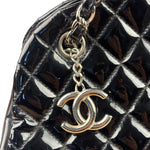 Chanel Black Patent Quilted Leather Just Mademoiselle Bowling Bag 2012